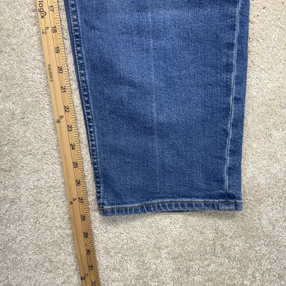 Calvin Klein Original Straight Jeans Womens 32x28 Blue Stretch‎ Denim Mid Rise